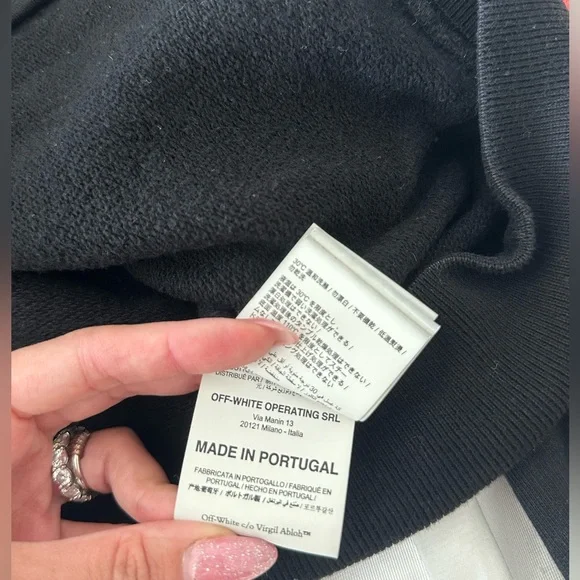 AUTHENTIC MEN’S OFF-WHITE ZIP UP SWEATSHIRT SIZE M - Picture 4 of 6